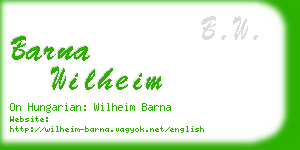 barna wilheim business card